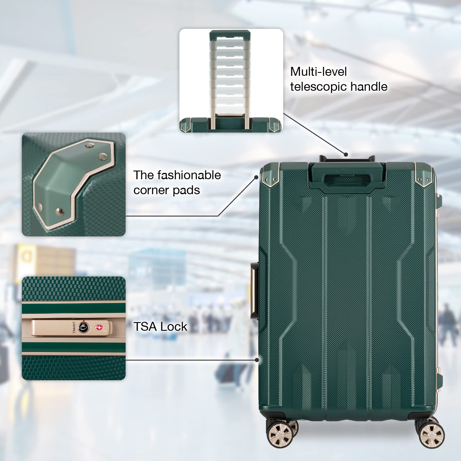 LEGEND WALKER SPATHA 27-Inch Aluminum Frame Checked Luggage - Lightweight Durable Suitcase for Travel, Yellow (5113-60-YE) | Perfect for International Flights & Long Trips