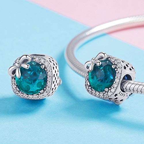 MUERDOU Birthstone Charm Bracelet & Necklace Pendant - Genuine Crystal Bowknot Jewelry for Women, Personalized Birthday Gift (April) | Perfect for Everyday Wear, Special Occasions & Gift Giving