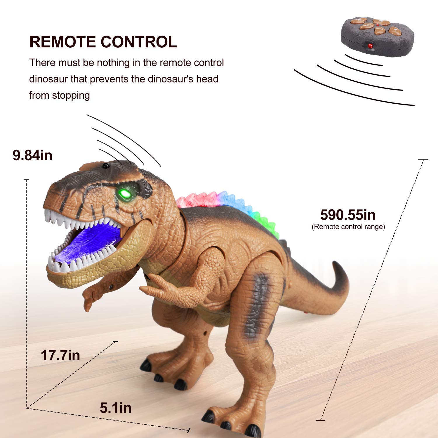 STEAM Life Remote Control Dinosaur Toy - Electronic Walking Robot T-Rex for Kids | Interactive RC Dinosaur with Realistic Sounds & Movements | Perfect Gift for Boys Birthday, Christmas & STEM Learning