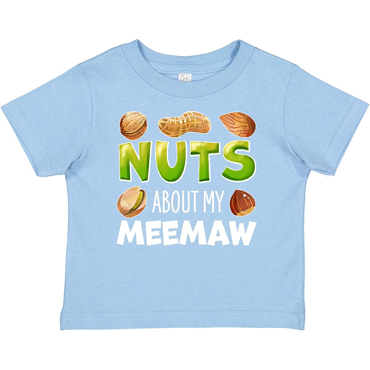 Inktastic Nuts About My Meemaw Peanut Almond Pistachio Baby T-Shirt - Cute Casual Outfit for Family Gatherings & Playdates