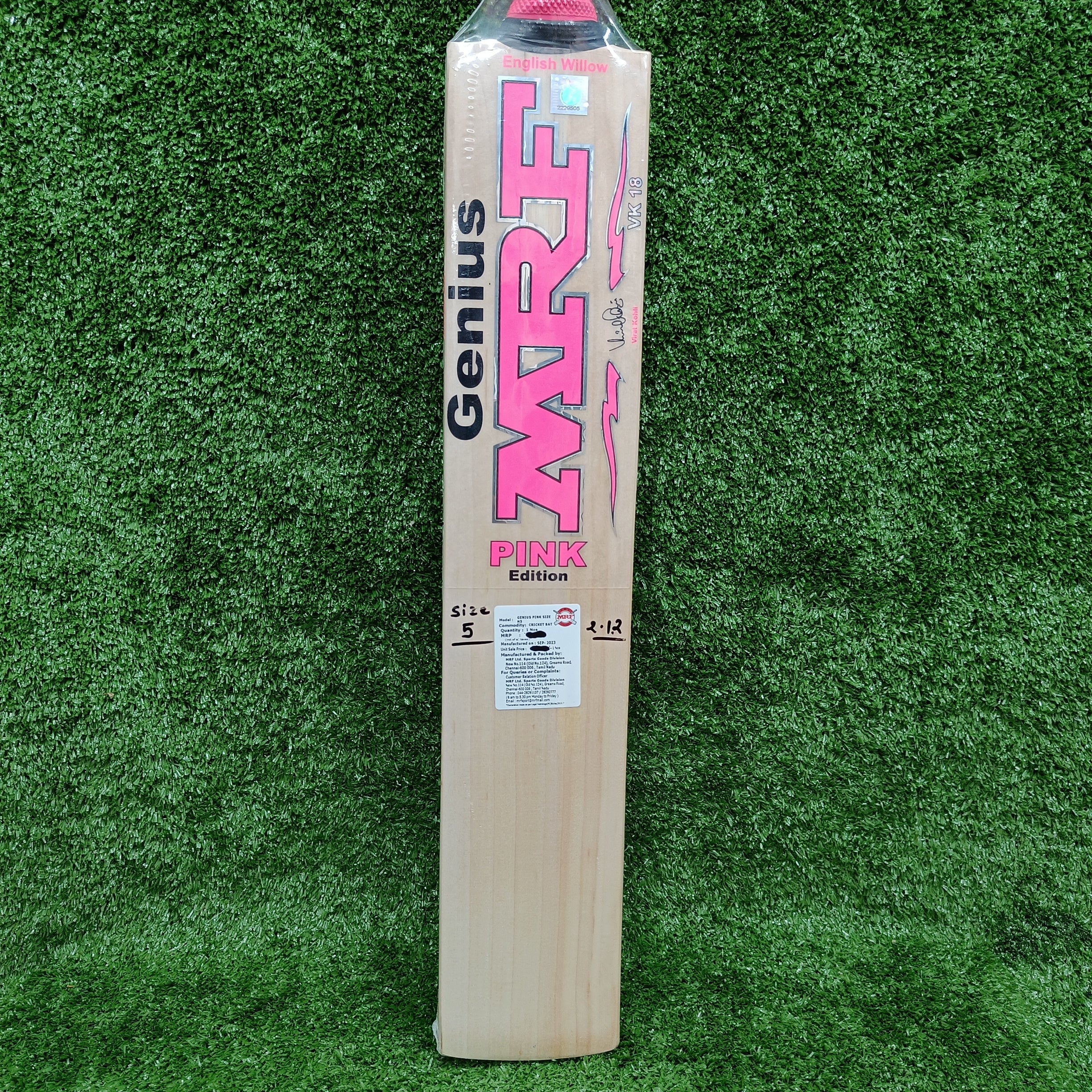 MRF Pink Edition Junior/Youth English Willow Cricket Bat - Lightweight & Durable for Kids & Teens - Perfect for Practice, Matches & Training Sessions