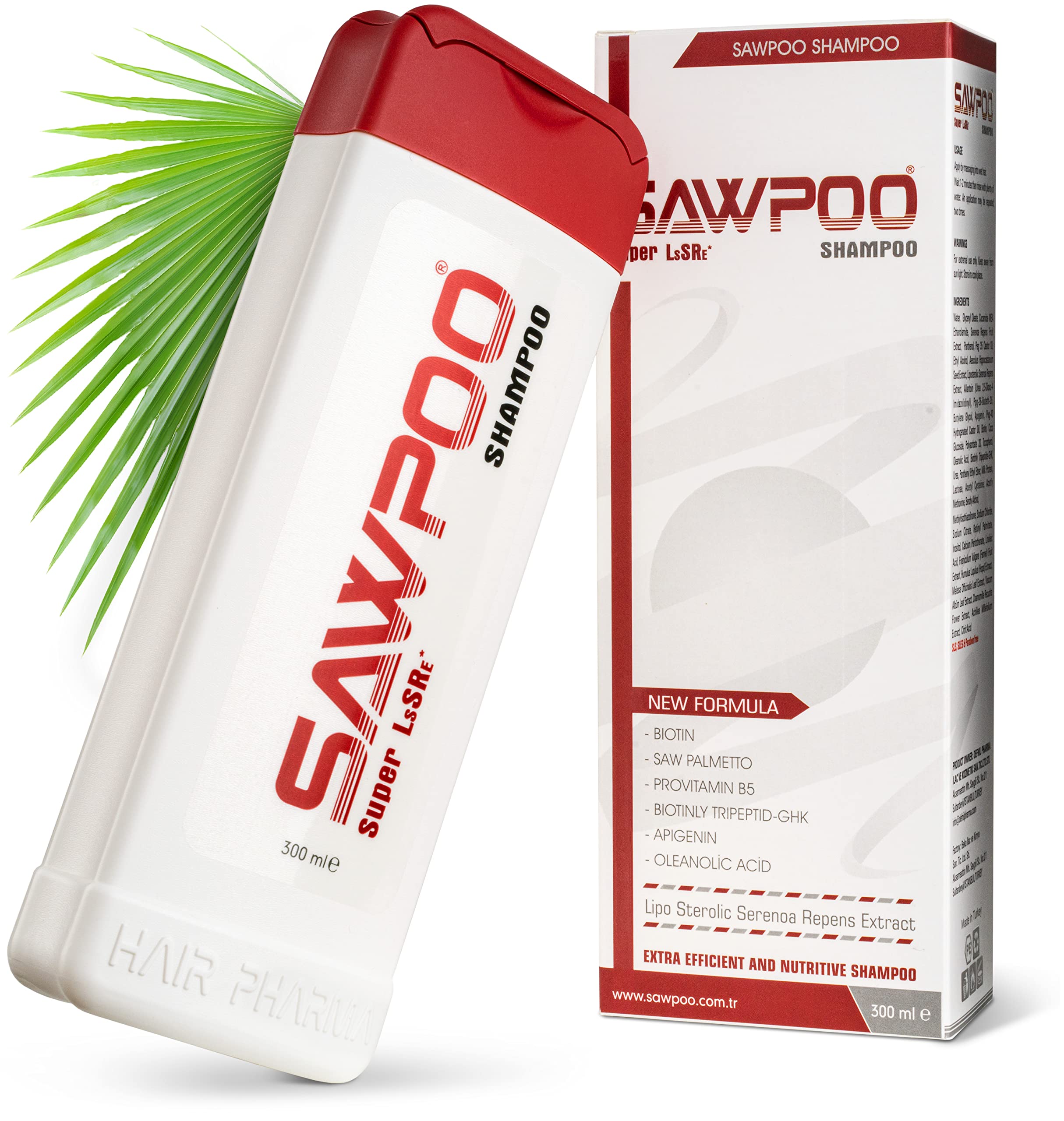 Sawpoo Biotin & Saw Palmetto Shampoo for Hair Growth - Anti Hair Loss Treatment for Men & Women - Volumizing & Thickening Shampoo for Thinning Hair (Perfect for Daily Use & Scalp Care)