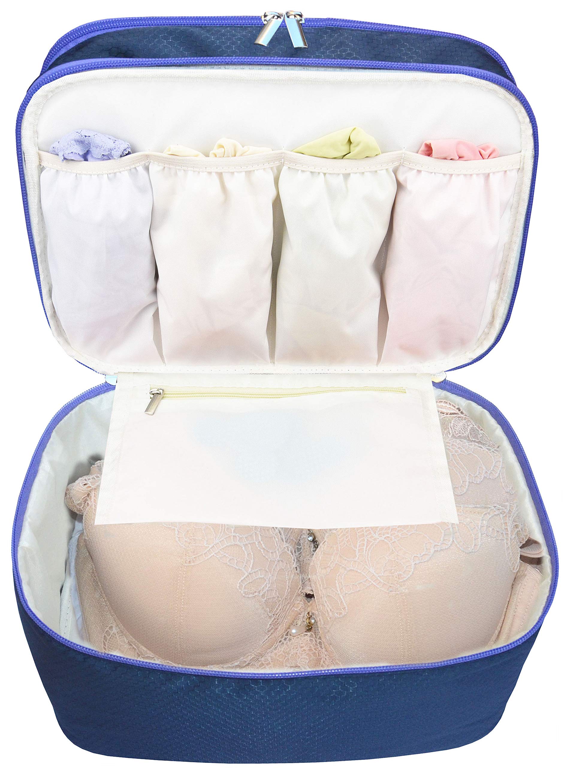 Travel Organizer Underwear Bag - Large Double Layer Packing Storage Bag for Bras, Socks, Underwear & Toiletries | Perfect for Travel, Gym & Organization | Waterproof & Durable