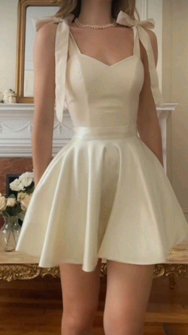 Elegant A-Line Straps Ivory Homecoming Dresses for Birthday Party | Formal Prom Gowns | J5983 | Perfect for Special Occasions, Dances, and Celebrations