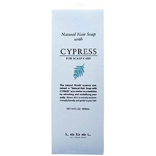 Lebel Natural Hair Soap with Cypress - 1600ml Refill Pack for Dry & Damaged Hair - Organic Shampoo Bar for Men & Women - Perfect for Home & Salon Use