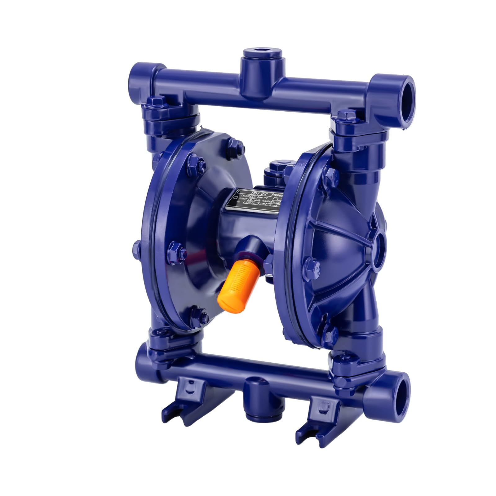 Heavy Duty Air-Operated Double Diaphragm Pump - Cast Iron Construction, 12 GPM Flow Rate, 115 PSI, 1/2