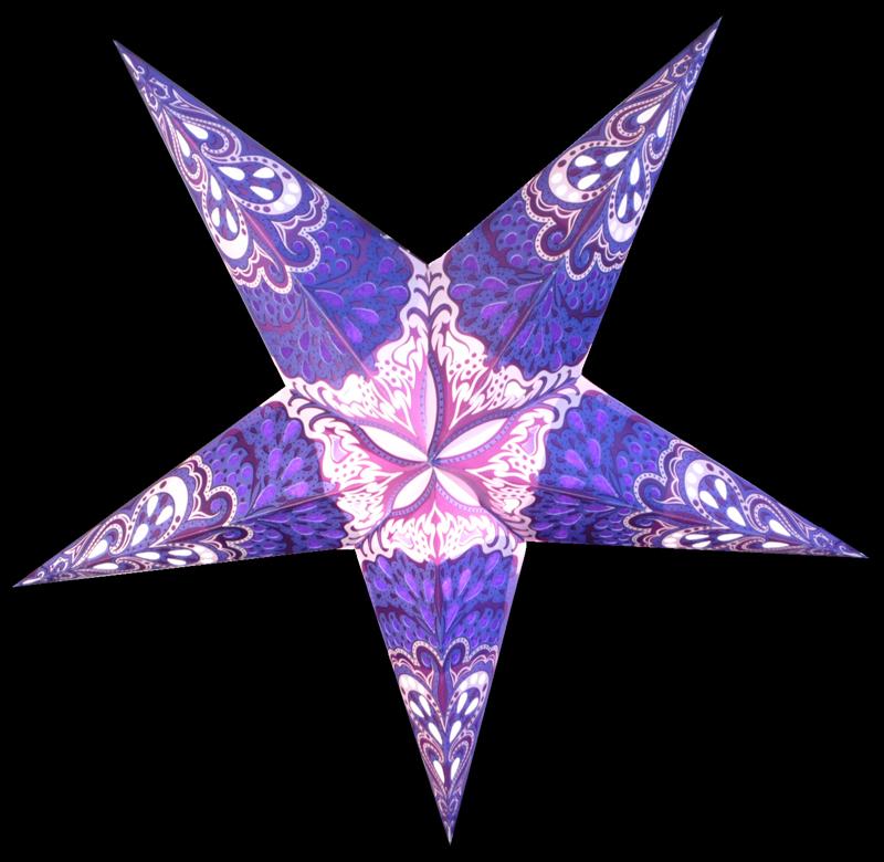3 Pack Blue Rain 24 Inch LED Illuminated Paper Star Lanterns - Includes Bulbs & Cord for Indoor/Outdoor Party, Wedding, Festival & Home Decor Lighting