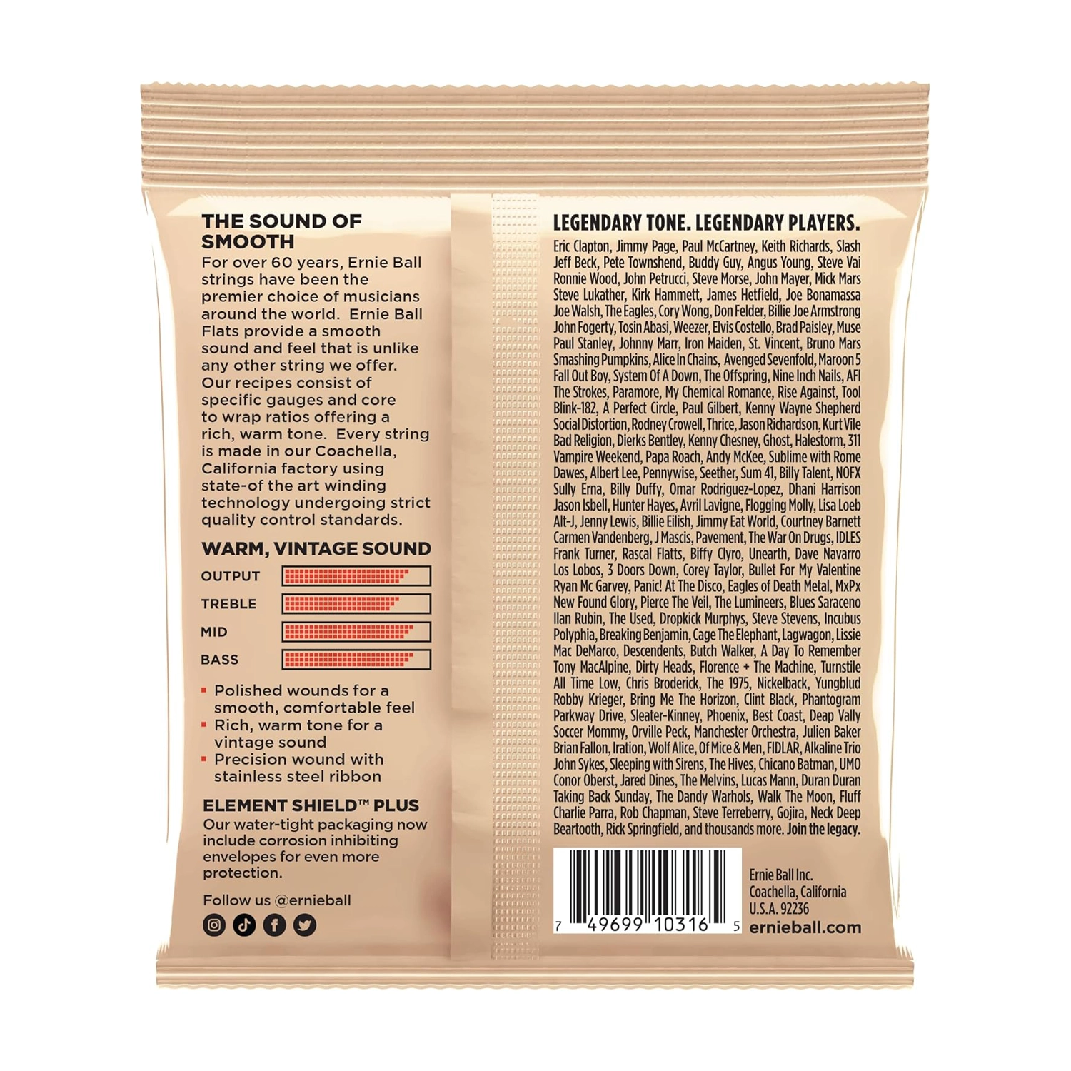 Ernie Ball 2582 .012-.052 Medium Light Flatwound Electric Guitar Strings - Perfect for Jazz, Blues & Smooth Rock Playing Styles