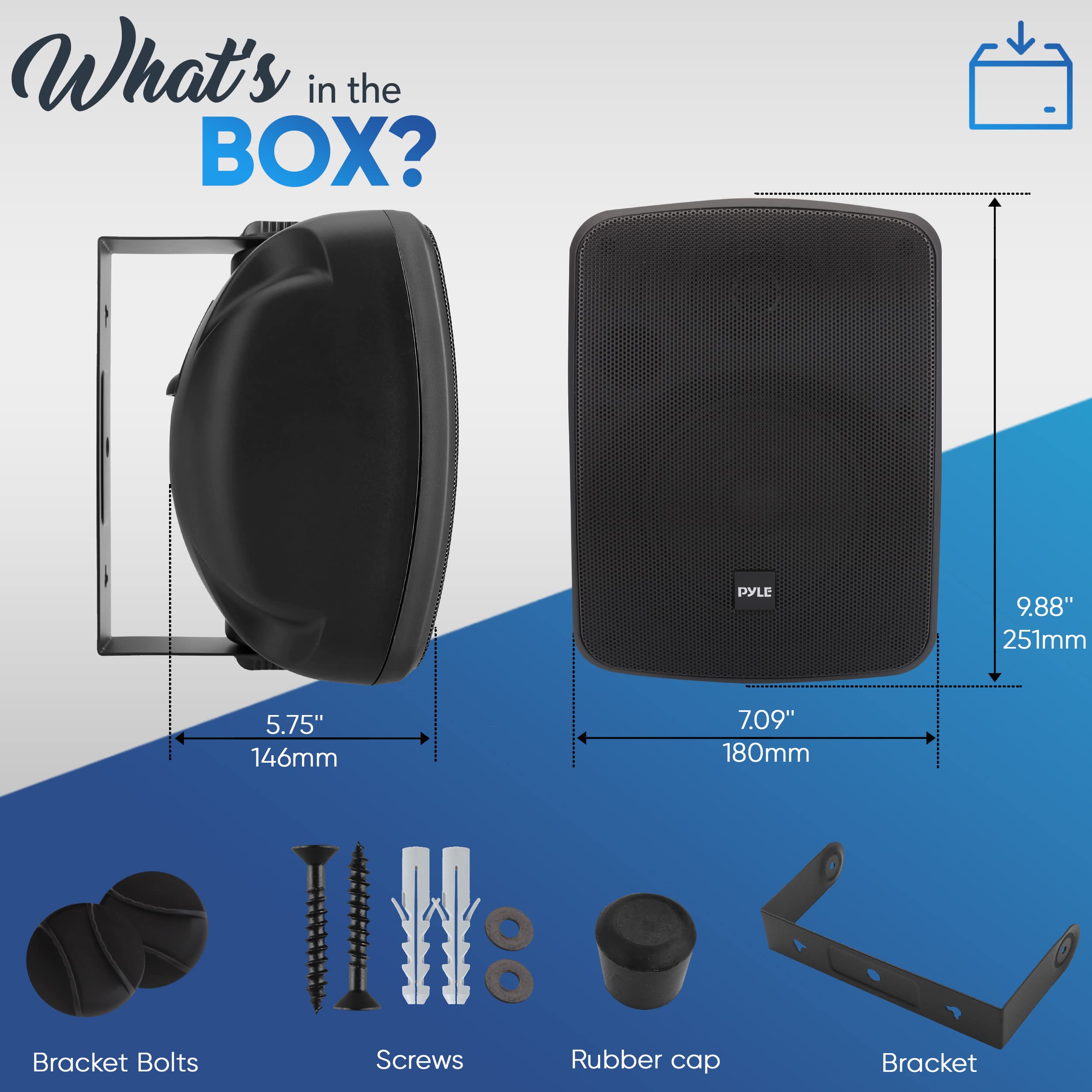 Commercial Grade Wall Mount & Patio Outdoor Speaker - Weatherproof for Restaurants, Bars, and Backyard Entertainment