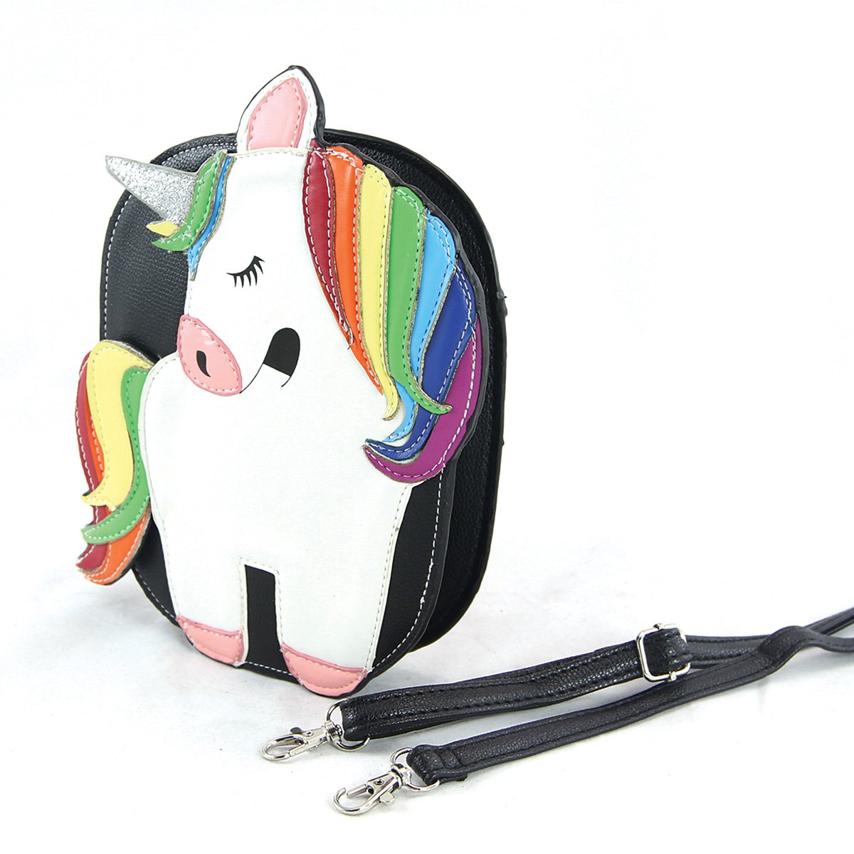 Rainbow Unicorn Crossbody Bag - Cute Vinyl Purse for Women & Girls - Perfect for School, Travel, and Everyday Use