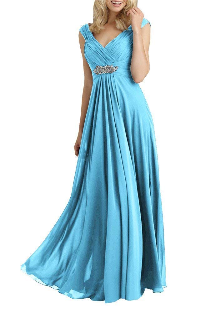 Elegant Mother of The Bride Dresses - Long Formal Evening Gowns with V-Neck for Weddings & Special Occasions | Perfect for Bridesmaids, Receptions & Black Tie Events