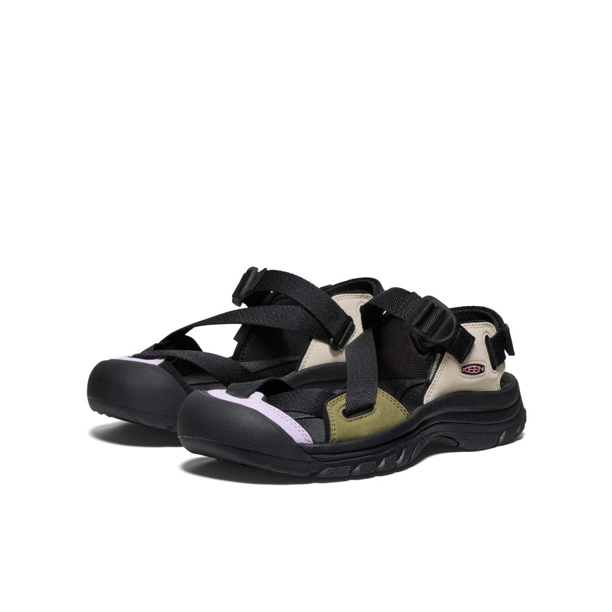 Zerraport II Women's Sandals | Silver Lining & Black | Comfortable Walking Shoes for Beach, Travel & Summer Outfits