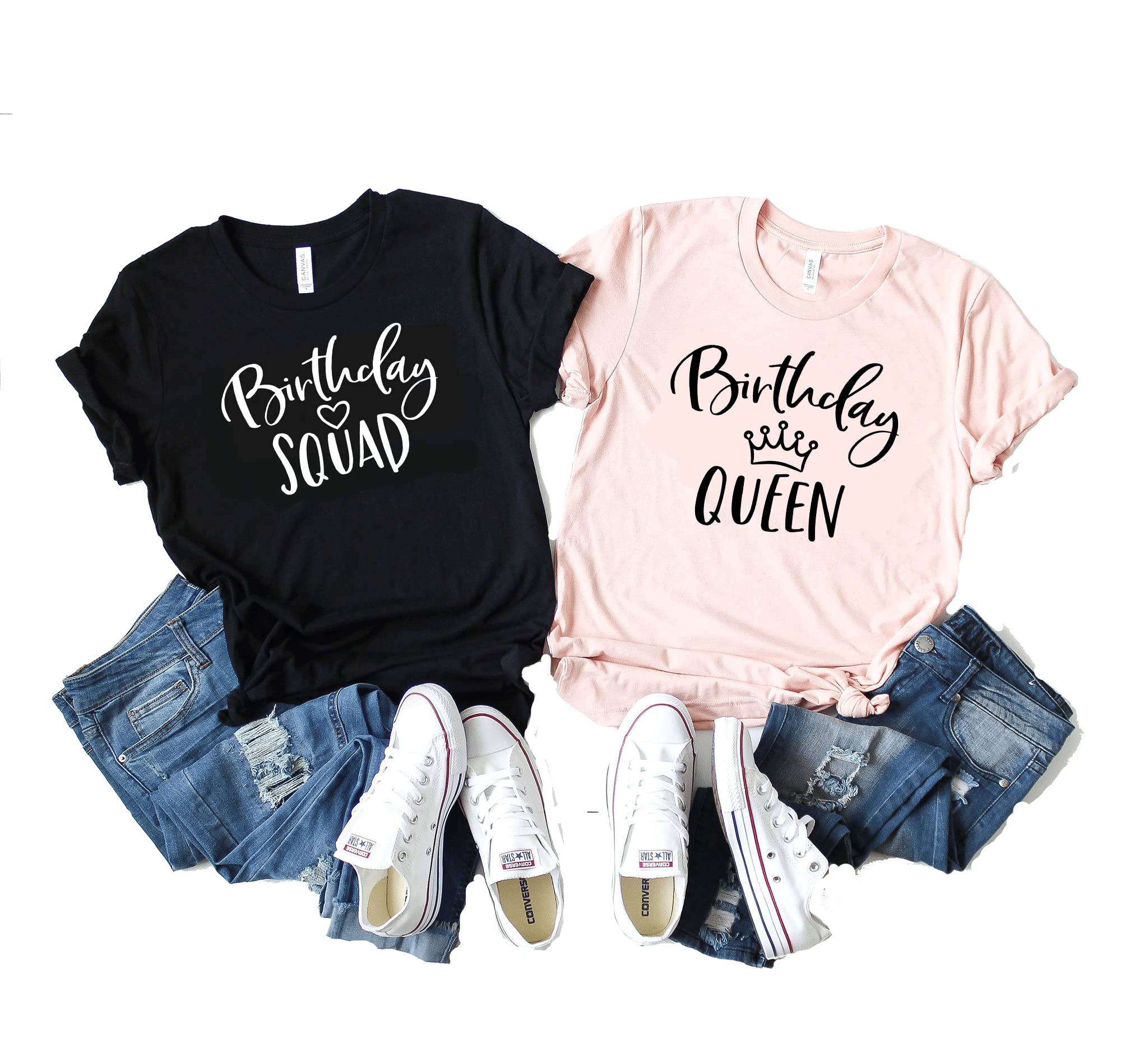 Birthday Queen T-Shirt for Women - Fun Birthday Party Outfit, Cute Birthday Squad Shirts, Perfect Birthday Gift Idea - Great for Girls' Night Out, Bachelorette Parties & Special Celebrations