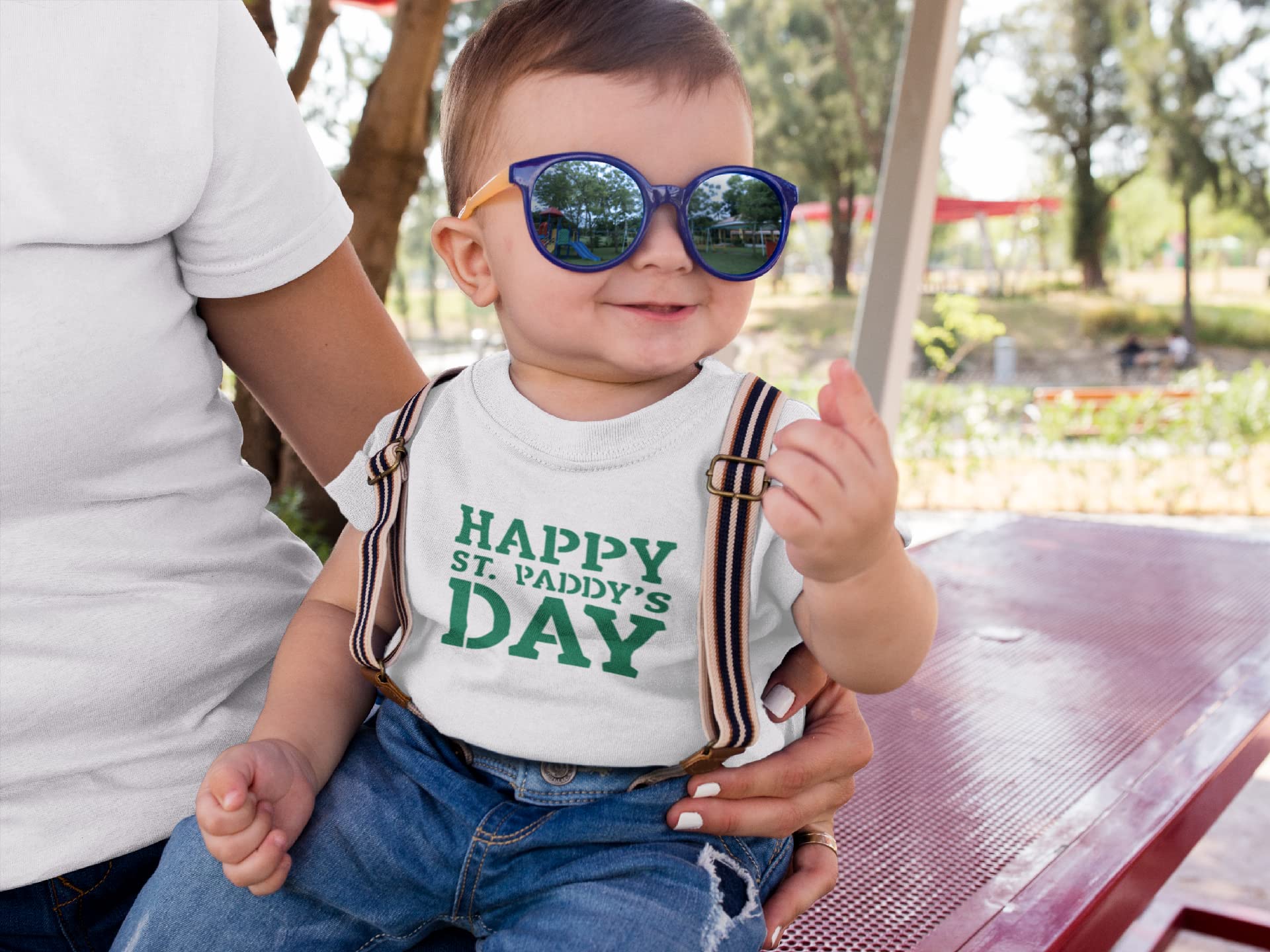 Happy St. Patrick's Day Iron On Decal - Glitter Shamrock T-Shirt Transfer Patch for DIY Apparel (Sugar Lemon Glitter) | Perfect for St. Paddy's Day Shirts, Hats & DIY Crafts