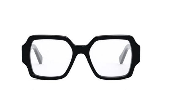 Celine TRIOMPHE CL50131I 001 Shiny Black Soft Square Women's Eyeglasses - Stylish Designer Glasses for Women, Perfect for Work, Reading & Fashion Accessories