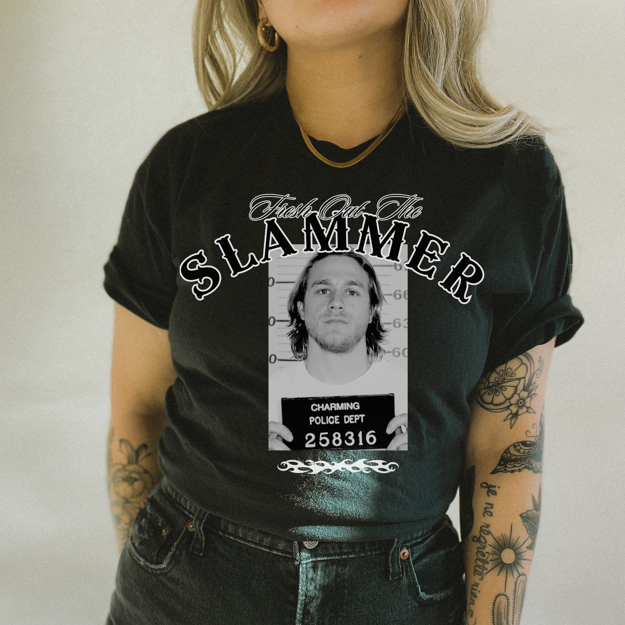 FOTS Jax Teller Sons of Anarchy Motorcycle Club T-Shirt for Men - Biker Style Cotton Tee - Perfect for Motorcycle Rides, Biker Events & Casual Wear