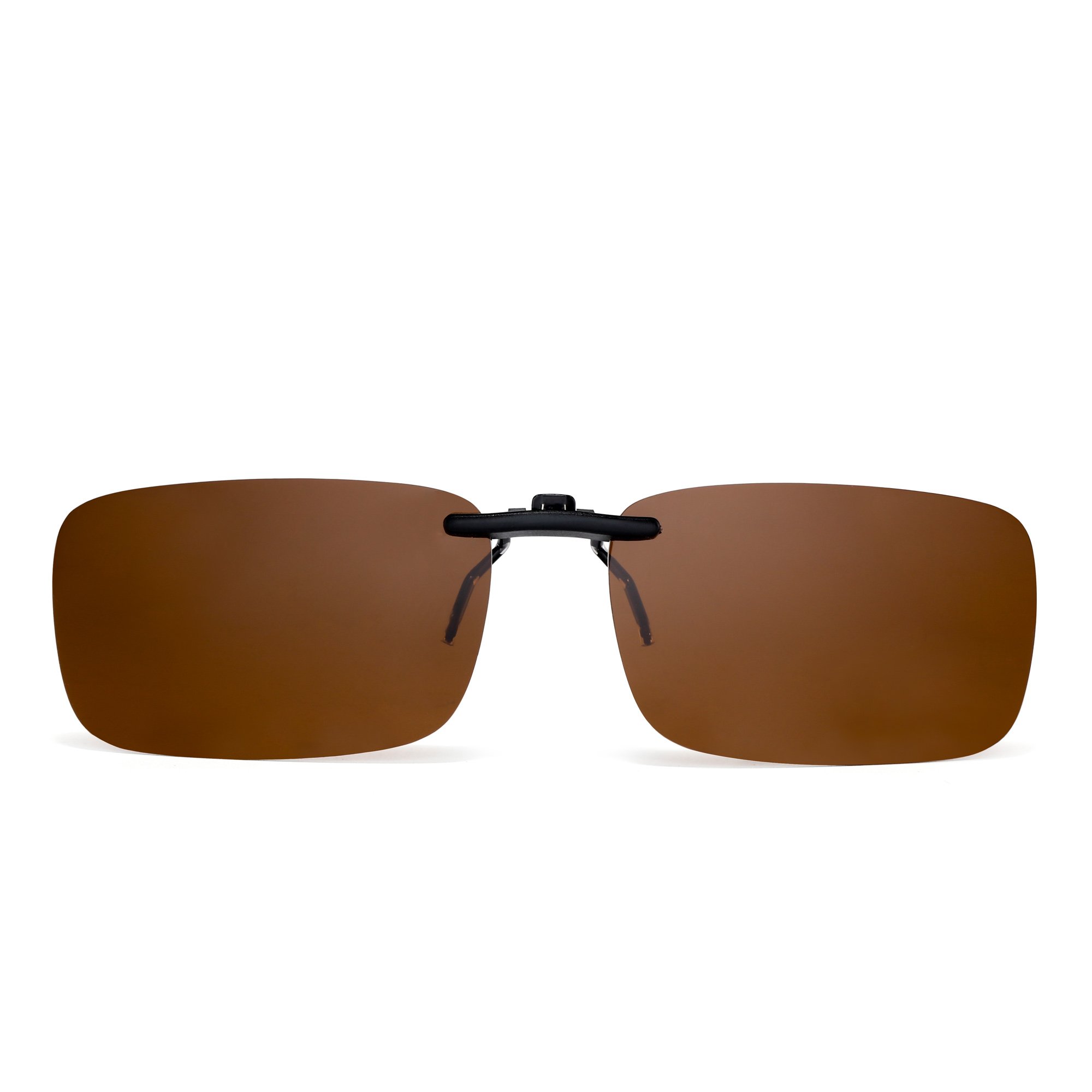 Polarized Rimless Rectangle Clip-On Sunglasses for Men & Women - Lightweight UV Protection for Driving, Outdoor & Fashion Use