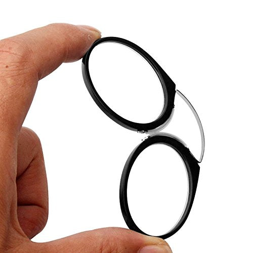 Unisex Credit Card Size Nose Reading Glasses +1.50 Power - No Side Temples/Armless Design with Compact Pod Case - Perfect for Travel, Reading & On-the-Go Use