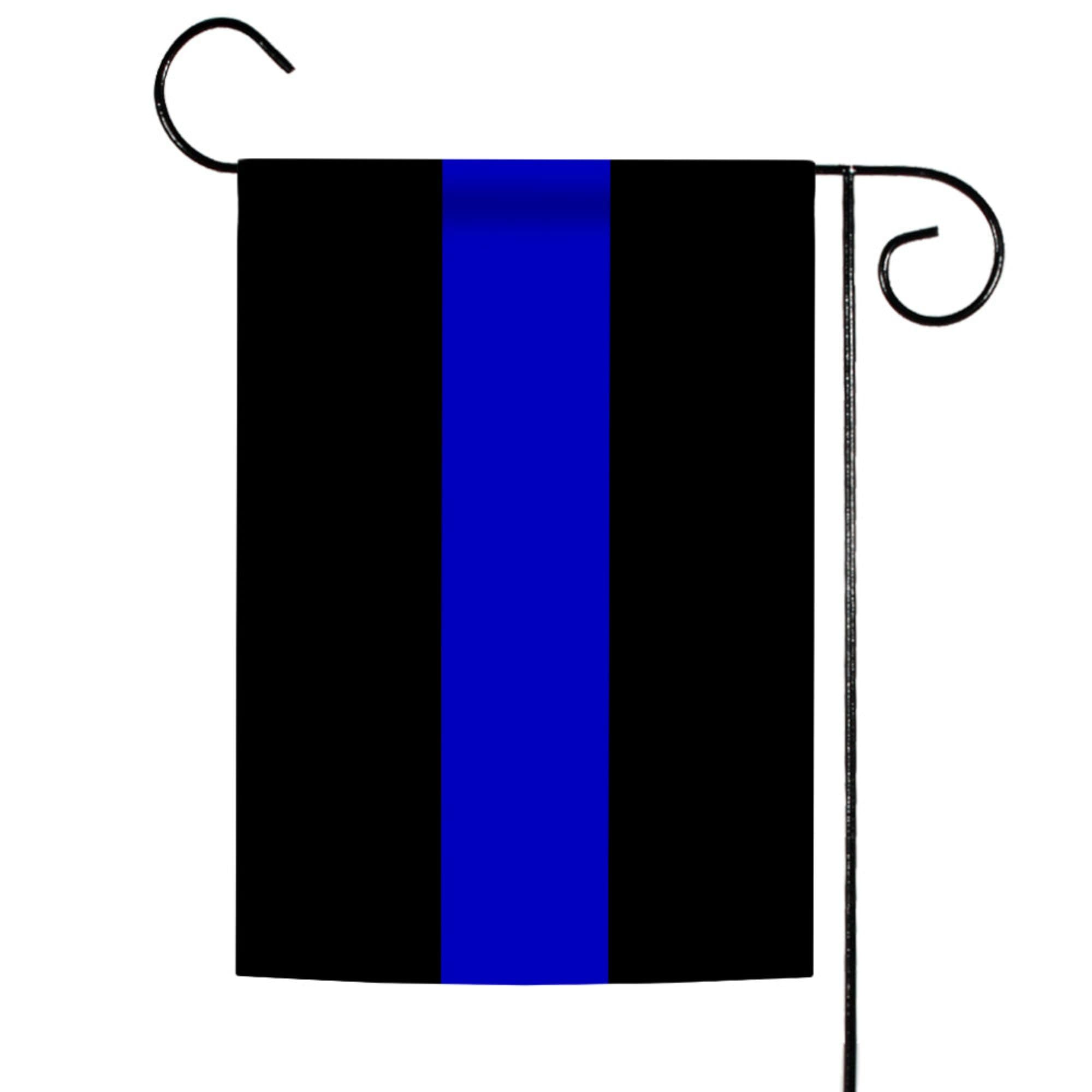 Toland Home Garden 1110867 Thin Blue Line Police Flag - 12x18 Inch Double Sided Outdoor Garden Flag - Patriotic Yard Decoration for Law Enforcement Support - Perfect for Front Yard, Porch, or Police Appreciation Events