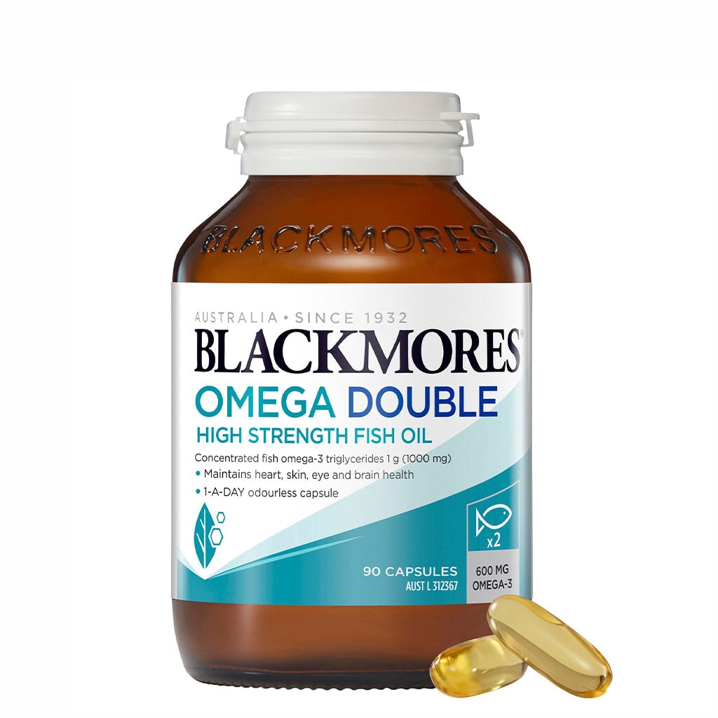 Blackmores Omega Double High Strength Fish Oil 2000mg - Premium Fish Oil Supplement for Heart, Brain & Joint Health - Supports Cognitive Function & Cardiovascular Wellness - Perfect for Daily Health Maintenance & Active Lifestyle