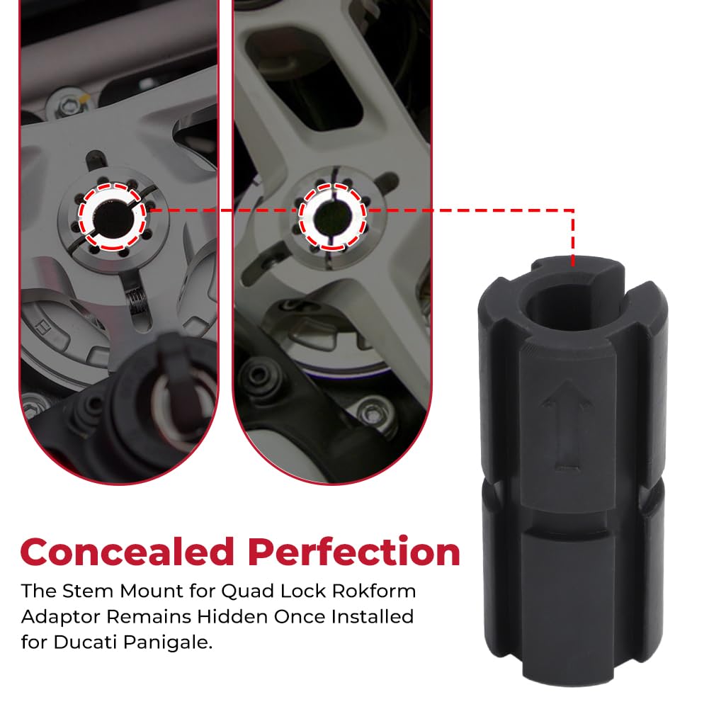 Stem Mount Adaptor for Quad Lock & Rokform - Secure Phone Mount for Ducati Panigale - Perfect for Motorcycle Riders & Outdoor Adventures