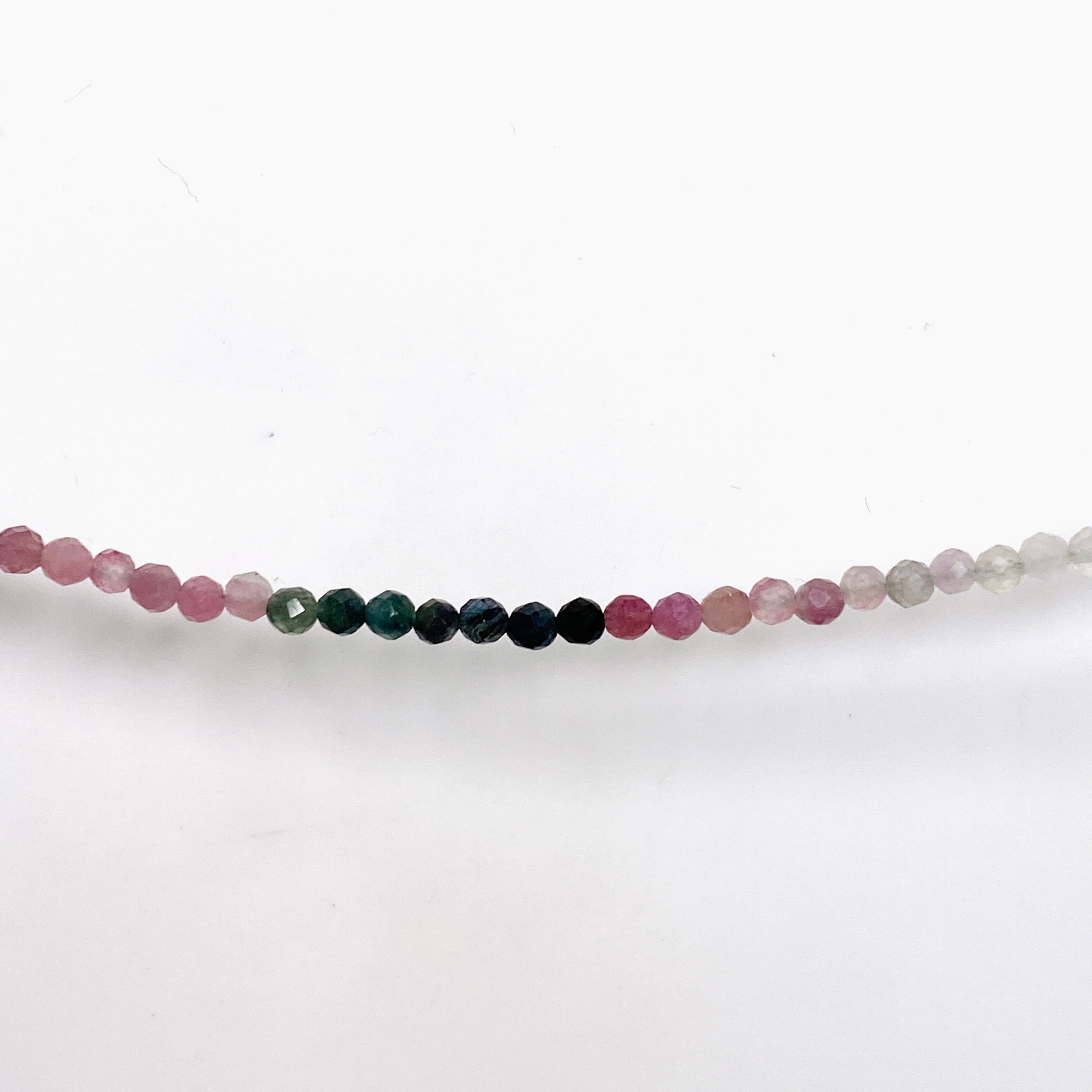Micro Bead Necklace with Tourmaline Stones - Mixed Colors for Yoga, Meditation & Boho Fashion