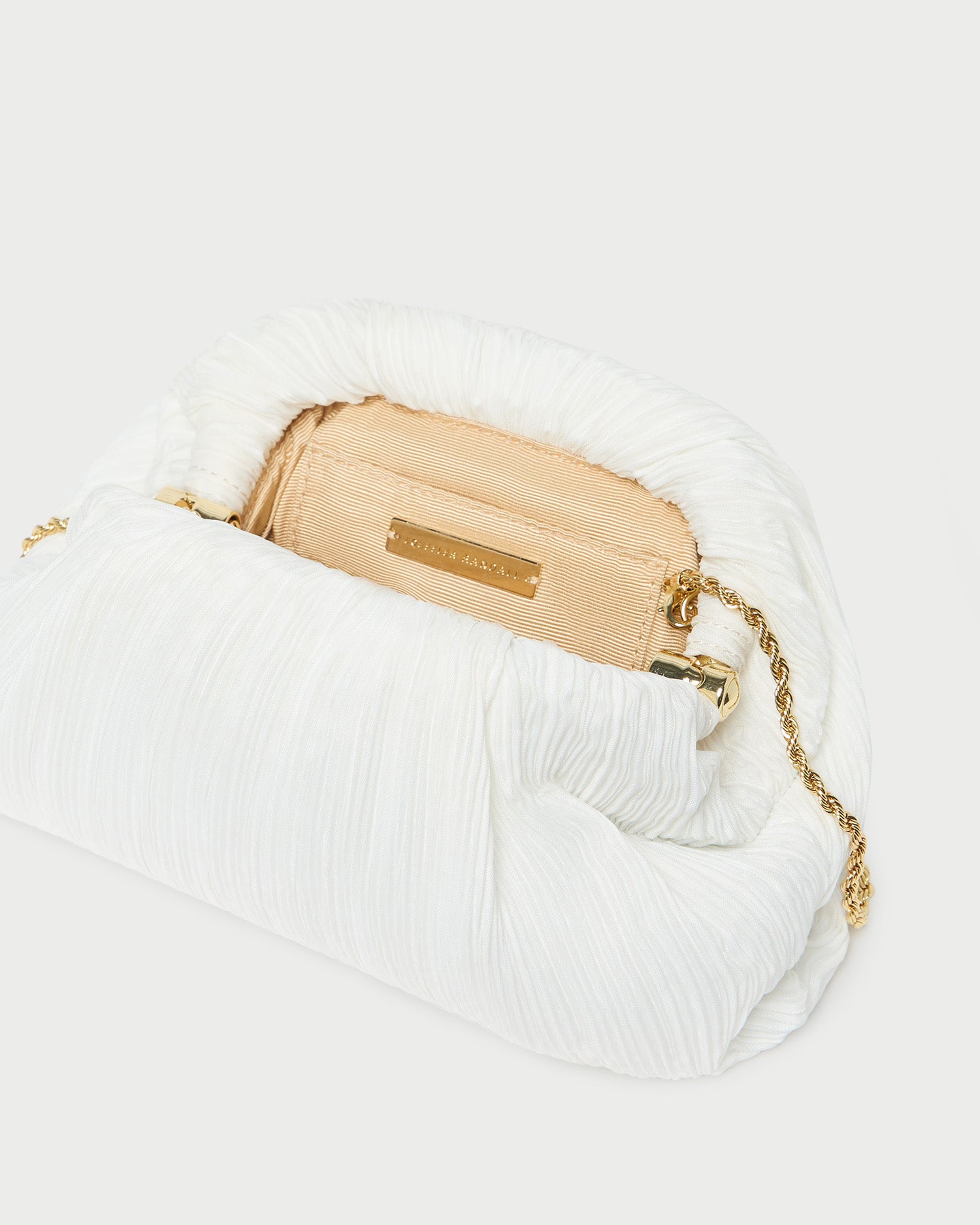 Bailey White Pleated Dome Clutch Bag for Women | Elegant Evening Clutch Purse | Perfect for Weddings, Parties & Special Occasions