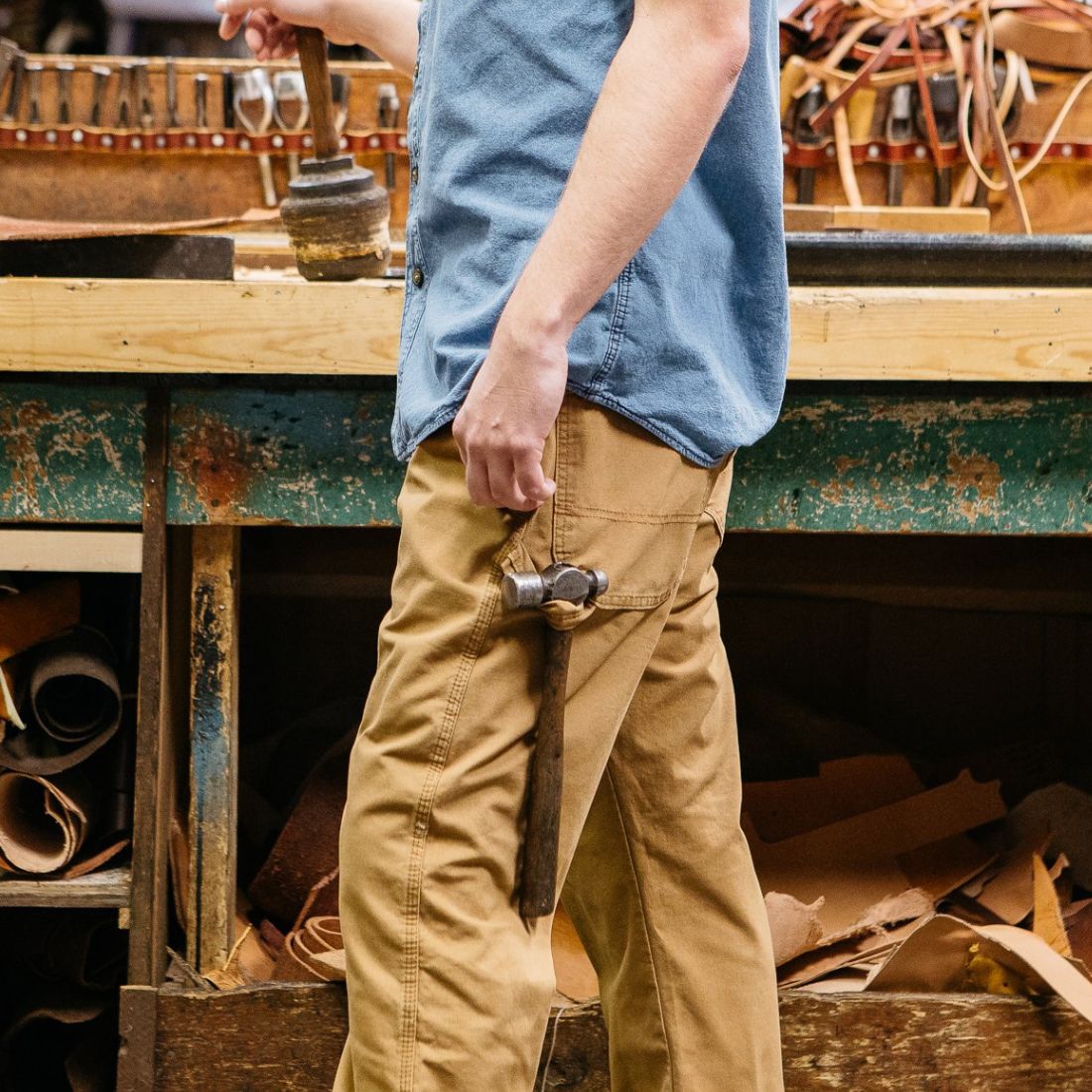 Dickies DU336 Sanded Duck Carpenter Work Pants - Durable Brown Duck Canvas Safety Workwear for Construction & DIY Projects
