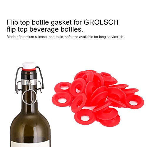 25 Pcs Silicone Rubber Grolsch Gaskets - Replacement Washers for Swing Top Bottles - Home Brew Beer & Soda Bottle Seals - Perfect for Home Brewing, Kombucha Making and Craft Beverage Storage