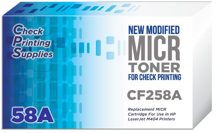 High-Quality OEM CF258A MICR Toner Cartridge Compatible with HP LaserJet M404 Printers - 3000 Page Yield for Secure Check Printing - Made in USA - Perfect for Banking, Business & Financial Document Security