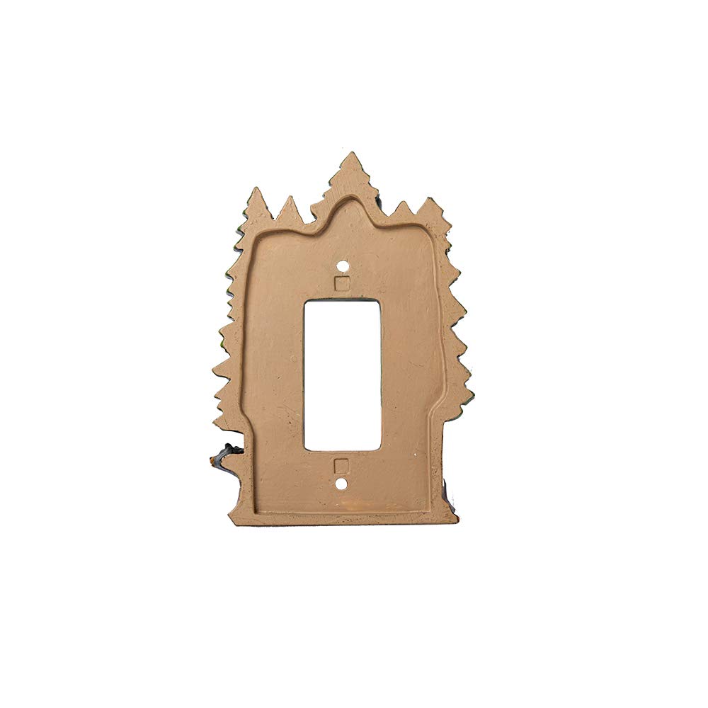 Black Bear Single Rocker Switch Cover - Pine Tree Light Switch Plate Cover - Durable Polyresin Wall Plate for Home & Cabin Decor - Perfect for Rustic, Lodge, and Wildlife-Themed Rooms