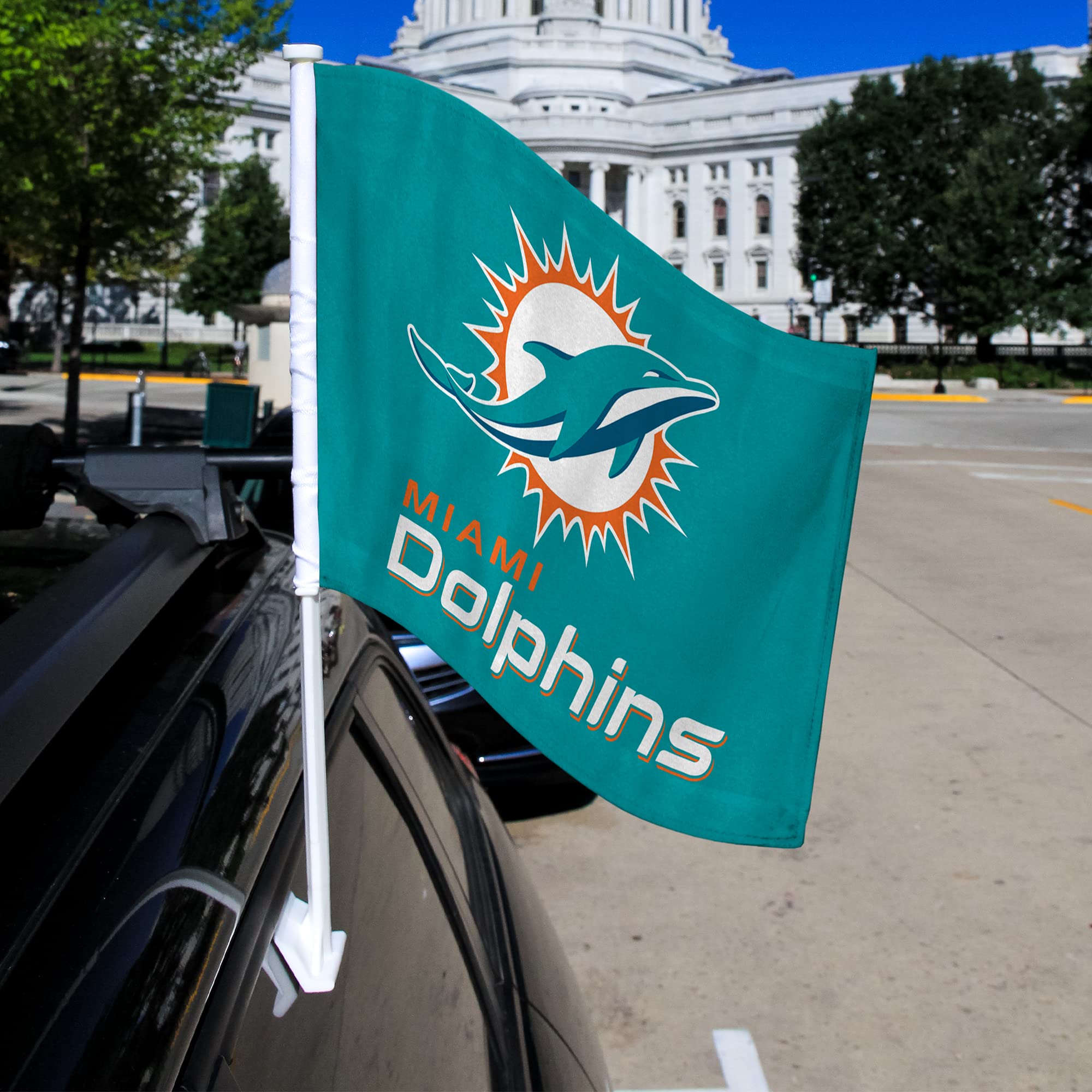 NFL Car Flag Double Sided - Officially Licensed Team Logo - Durable Polyester Car Accessory for Game Day Tailgating, Road Trips & Showing Team Spirit