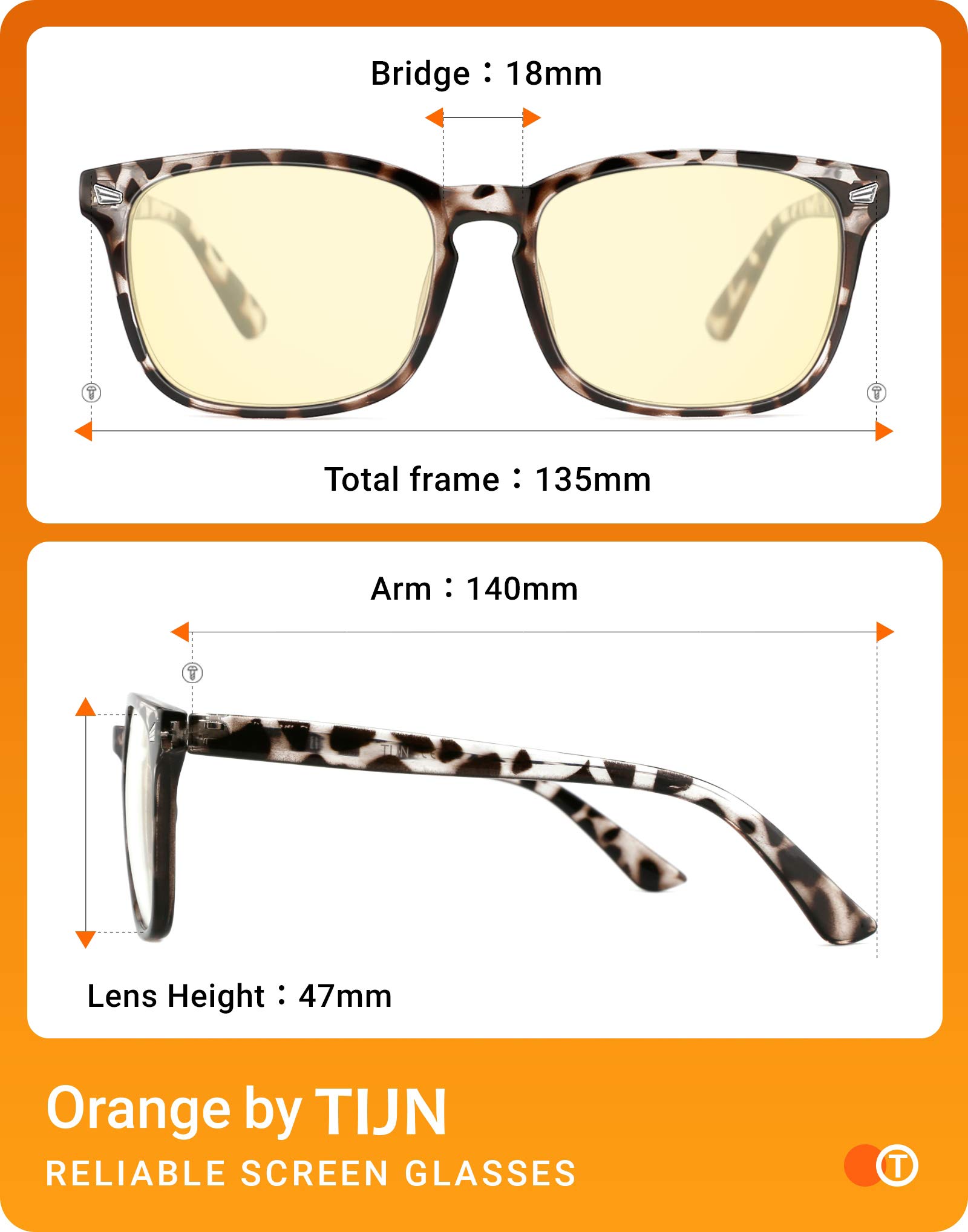 TIJN Blue Light Blocking Gaming Glasses for Women & Men - Anti Eyestrain for PC & Console Gaming