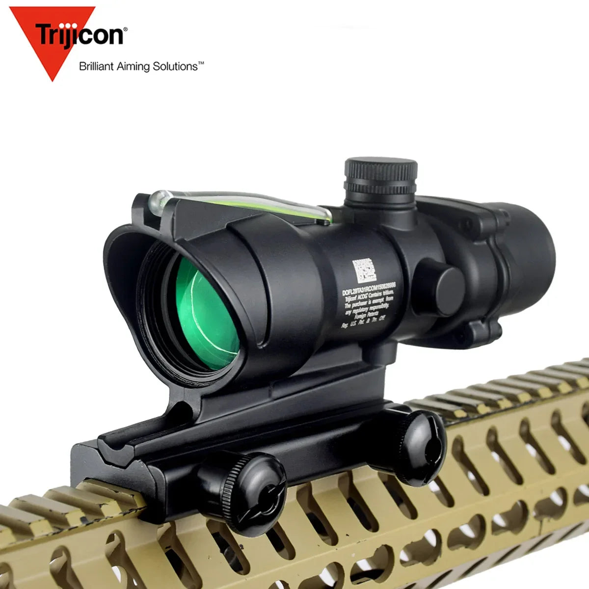 Trijicon ACOG 4X32 RMR Red Dot Sight Scope - Green Cross Fiber Optic Illuminated Rifle Scope with Glass Etched Reticle - Perfect for Tactical Shooting, Hunting & Military Use