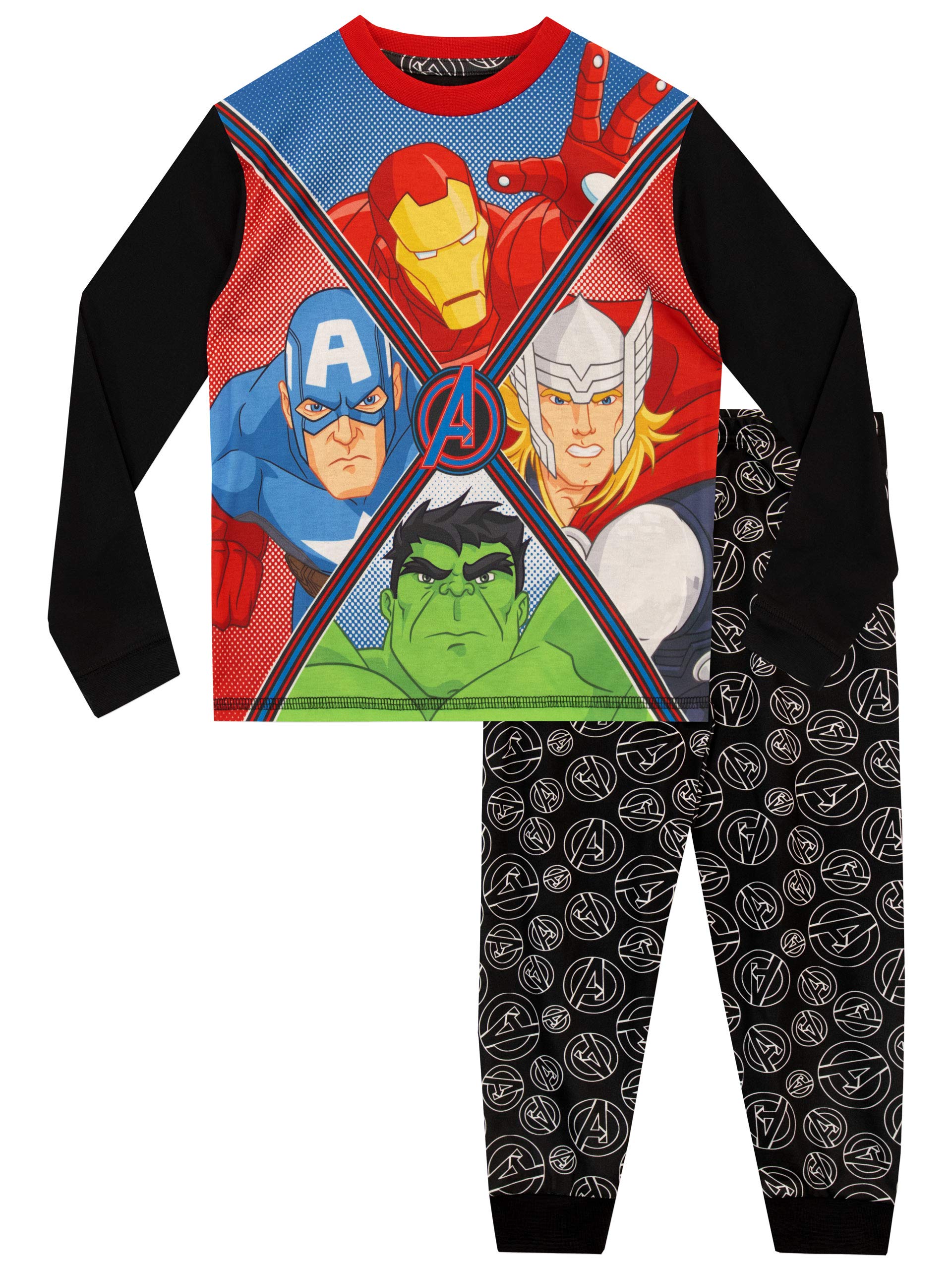 Marvel Avengers Boys' Pajama Set - Iron Man, Captain America, Thor & Hulk Superhero Sleepwear for Kids | Perfect for Bedtime, Sleepovers & Superhero Adventures