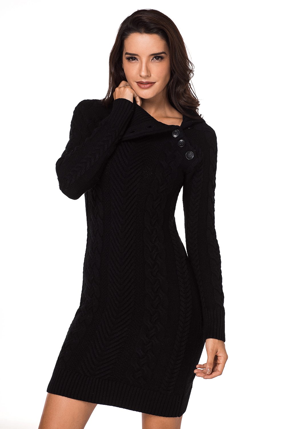 YOUNGSUN Women's Winter Turtleneck Sweater - Soft Chunky Cable Knit Pullover, Stretchy Long Sleeve Jumper Dress in Black | Perfect for Office Wear, Christmas Outfits & Casual Winter Fashion
