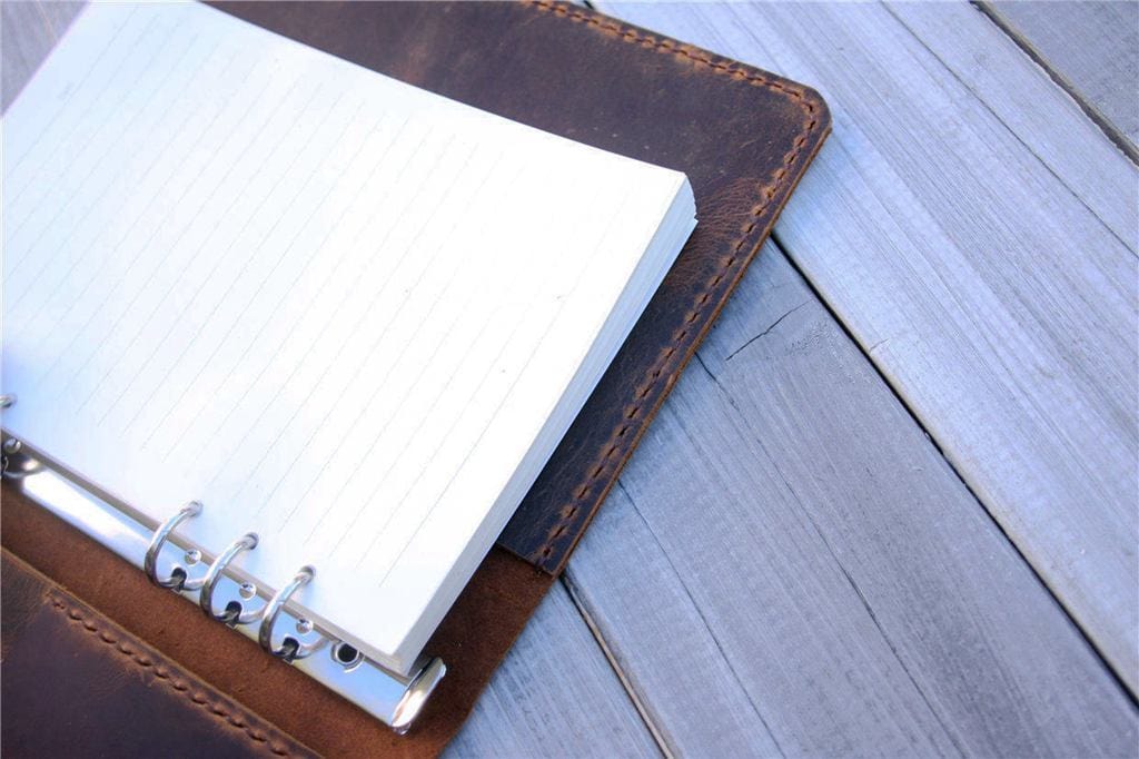 Personalized Brown Leather Portfolio Planner Organizer - Professional Business Binder for Documents, Notes & Meetings - Perfect for Office, School & Travel Organization
