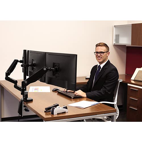 Fellowes Platinum Series Adjustable Triple Monitor Arm (8042601) - Ergonomic Black Stand for Home & Office Workstations, Perfect for Multi-Screen Setup, Gaming & Productivity