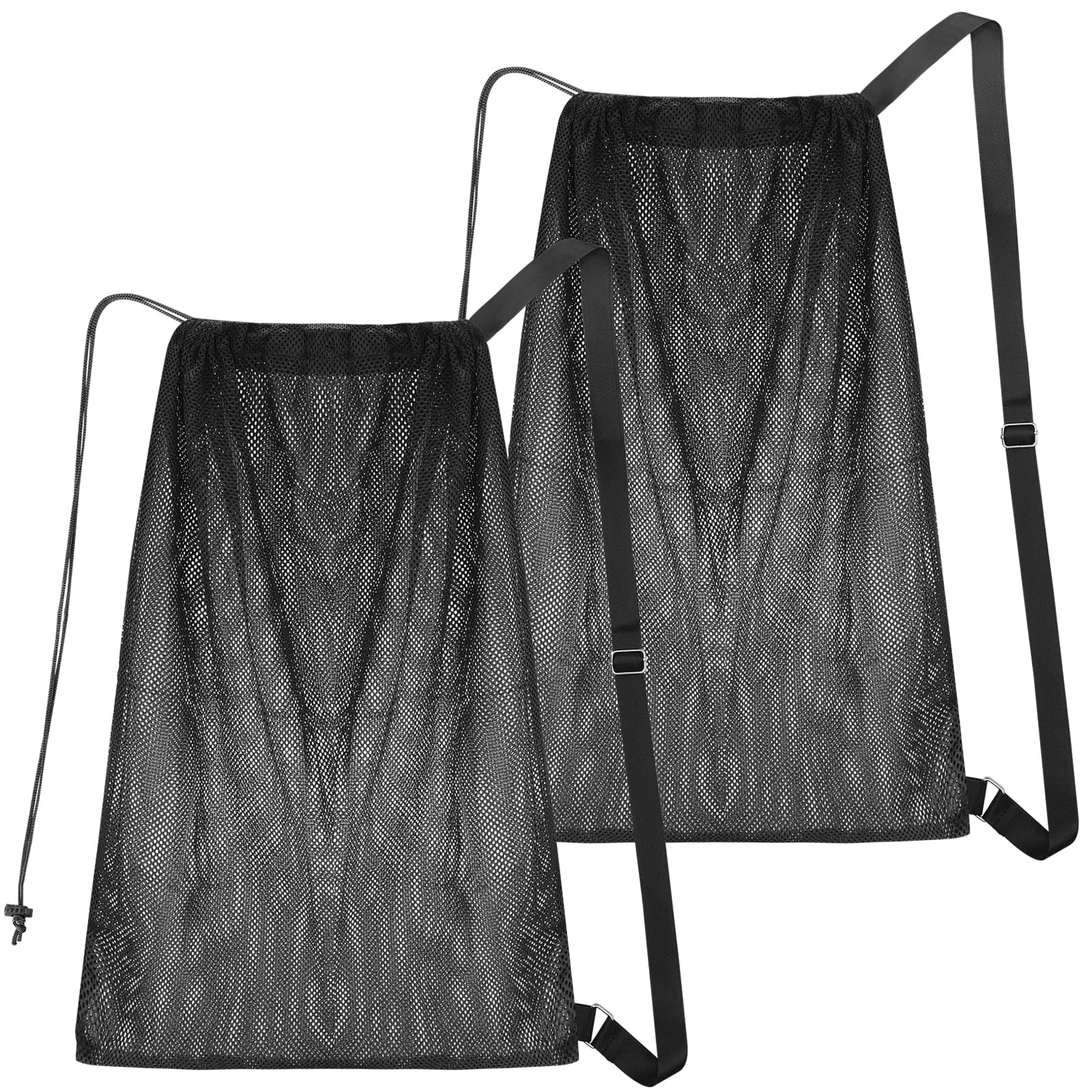 2 Pack Large Mesh Drawstring Backpacks - 18