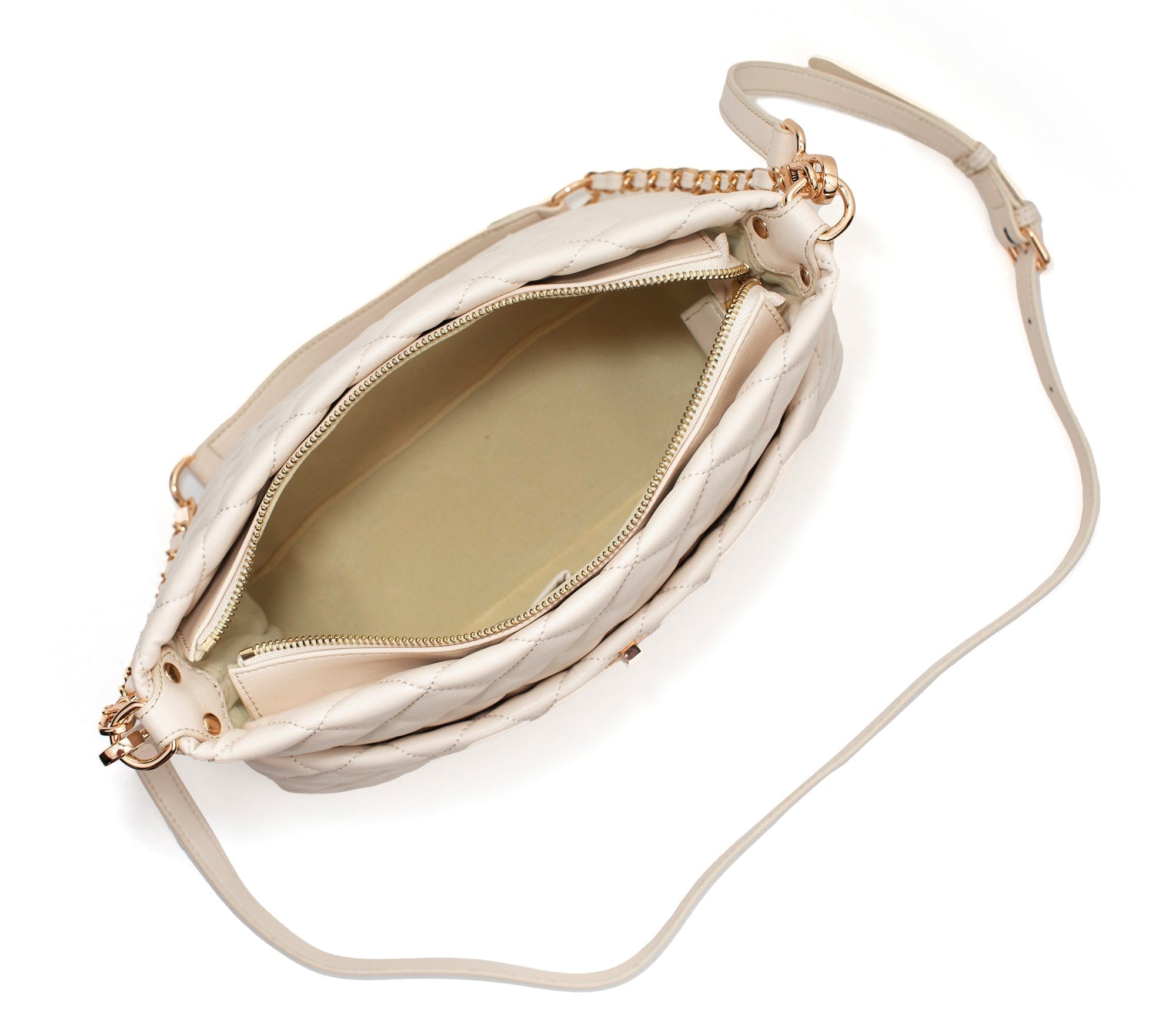 Eco-Friendly Koi Quilted Vegan Leather Shoulder Bag for Women - Off White Crossbody Purse | Perfect for Work, Travel & Daily Use