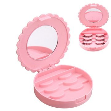 Pink Bowknot False Eyelashes Storage Case - Empty Eyelash Container Box for Makeup Organizer & Cosmetic Tool Collection | Perfect for Salon, Travel & Home Makeup Organization