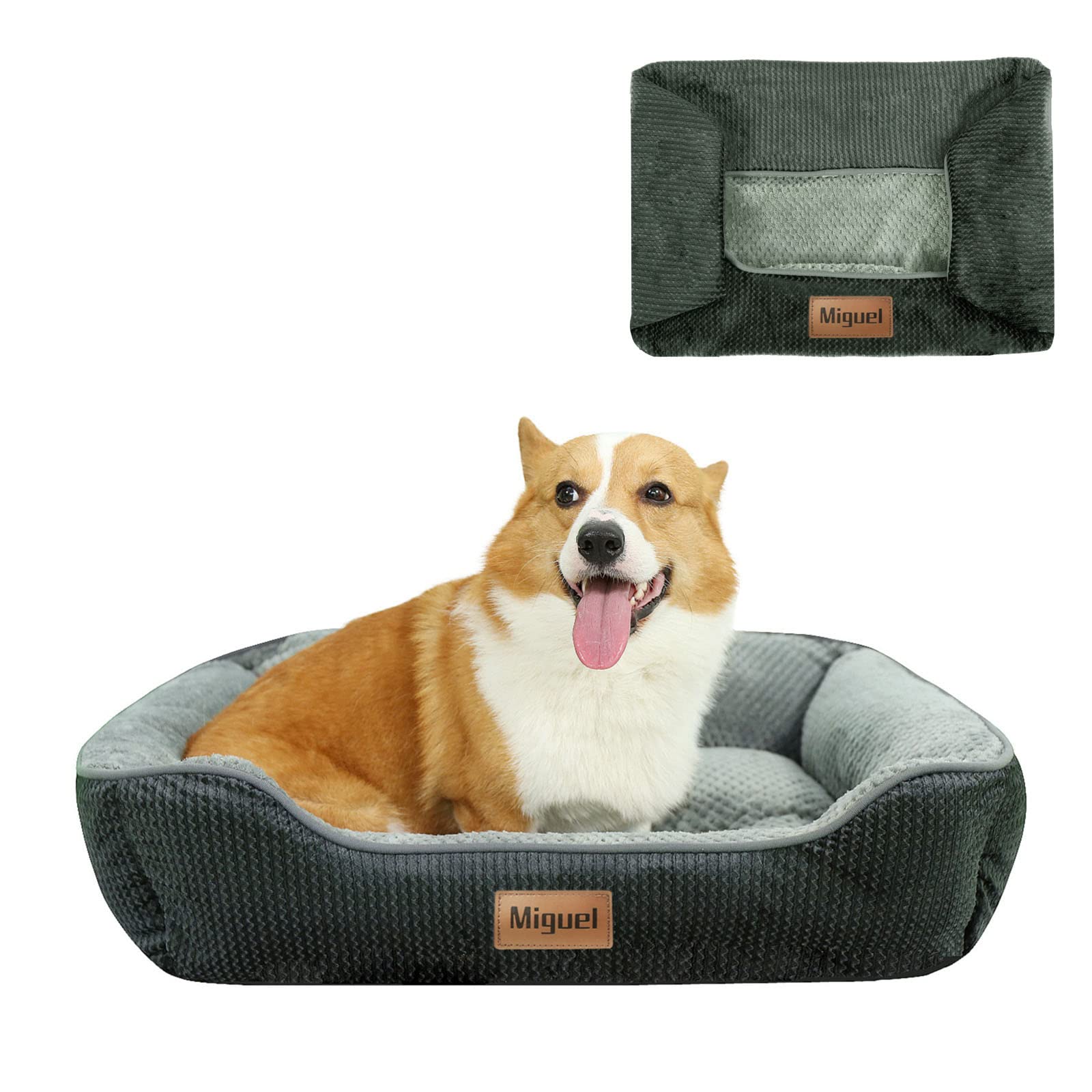 Premium Miguel Dog Bed & Cat Bed - Removable Washable Cover, Anti-Slip Design for Large/Medium/Small Dogs & Cats - Perfect for Cuddling, Lounging & Home Comfort (Multiple Sizes)