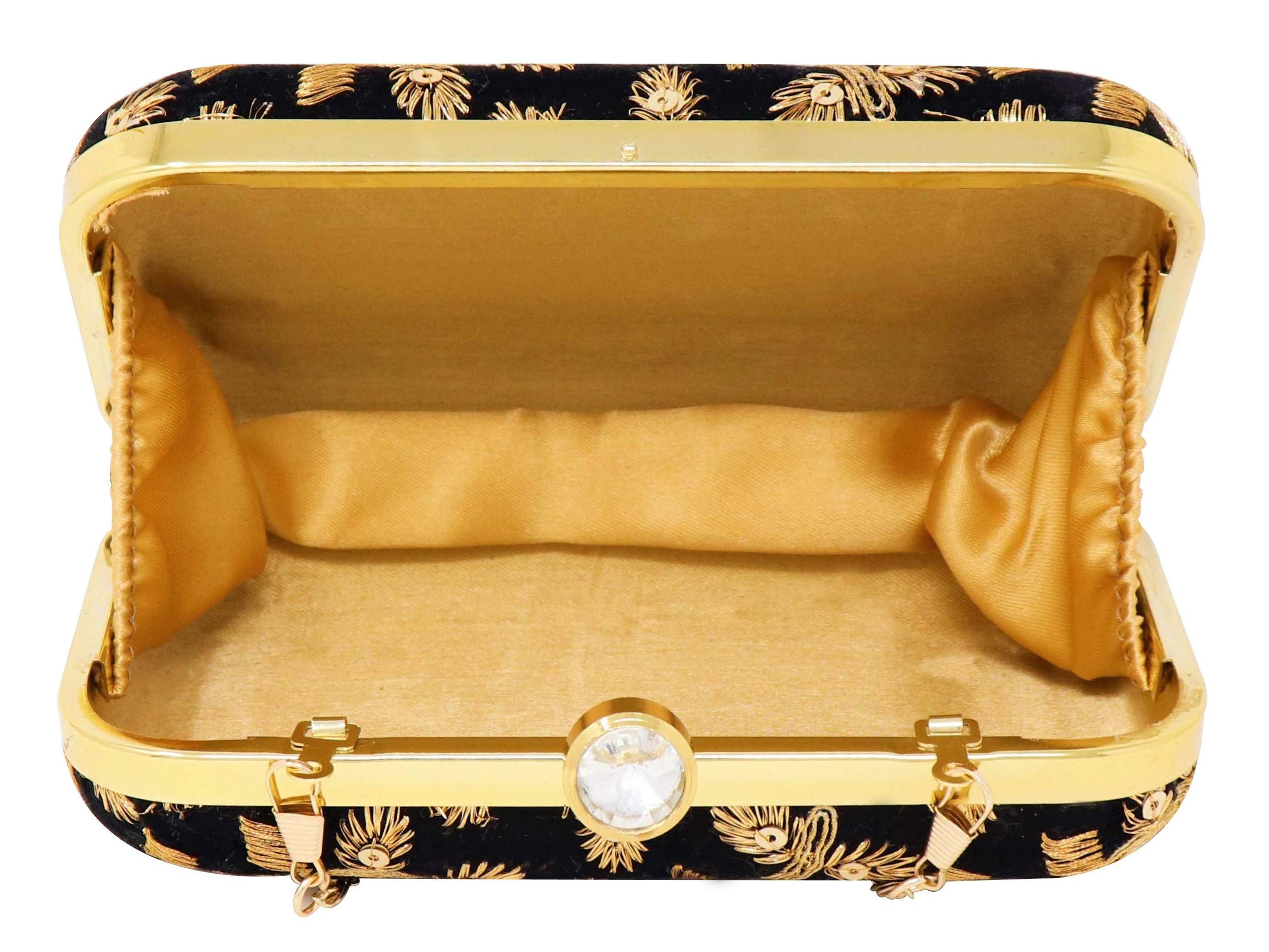 AILTINO Women's Elegant Box Clutch Purse with Detachable Sling Chain - Perfect for Evening Parties, Weddings & Special Occasions