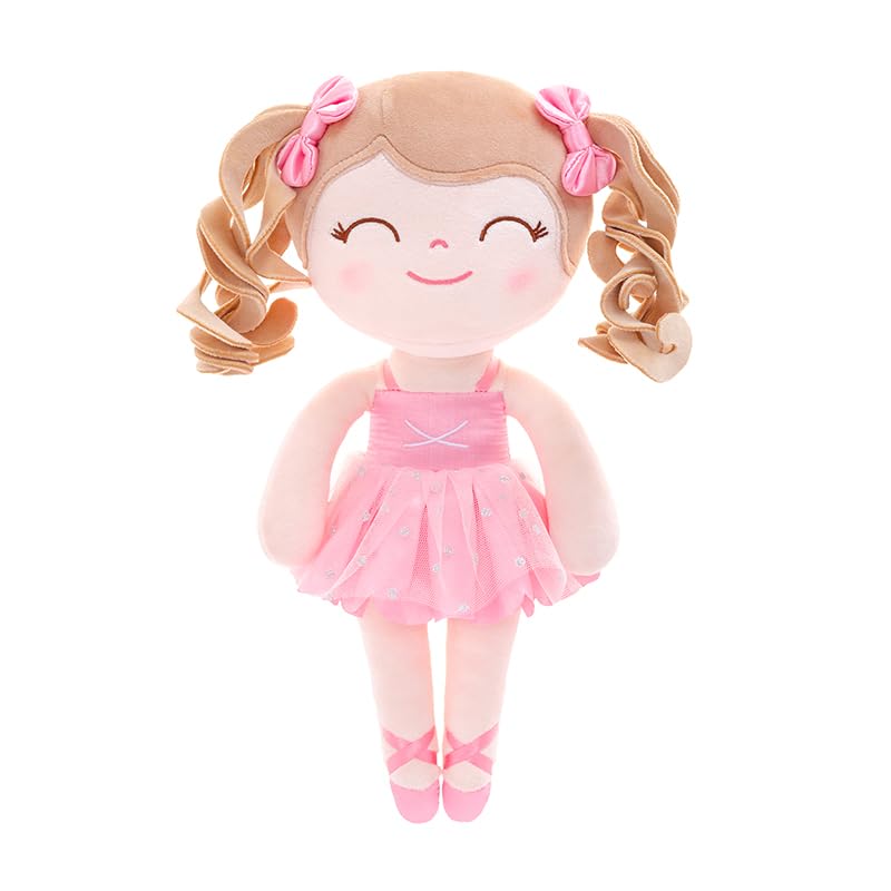 Soft Pink Baby Doll with Curly Hair - 33CM Plush Ballet Toy for Girls | Perfect Gift & Playtime