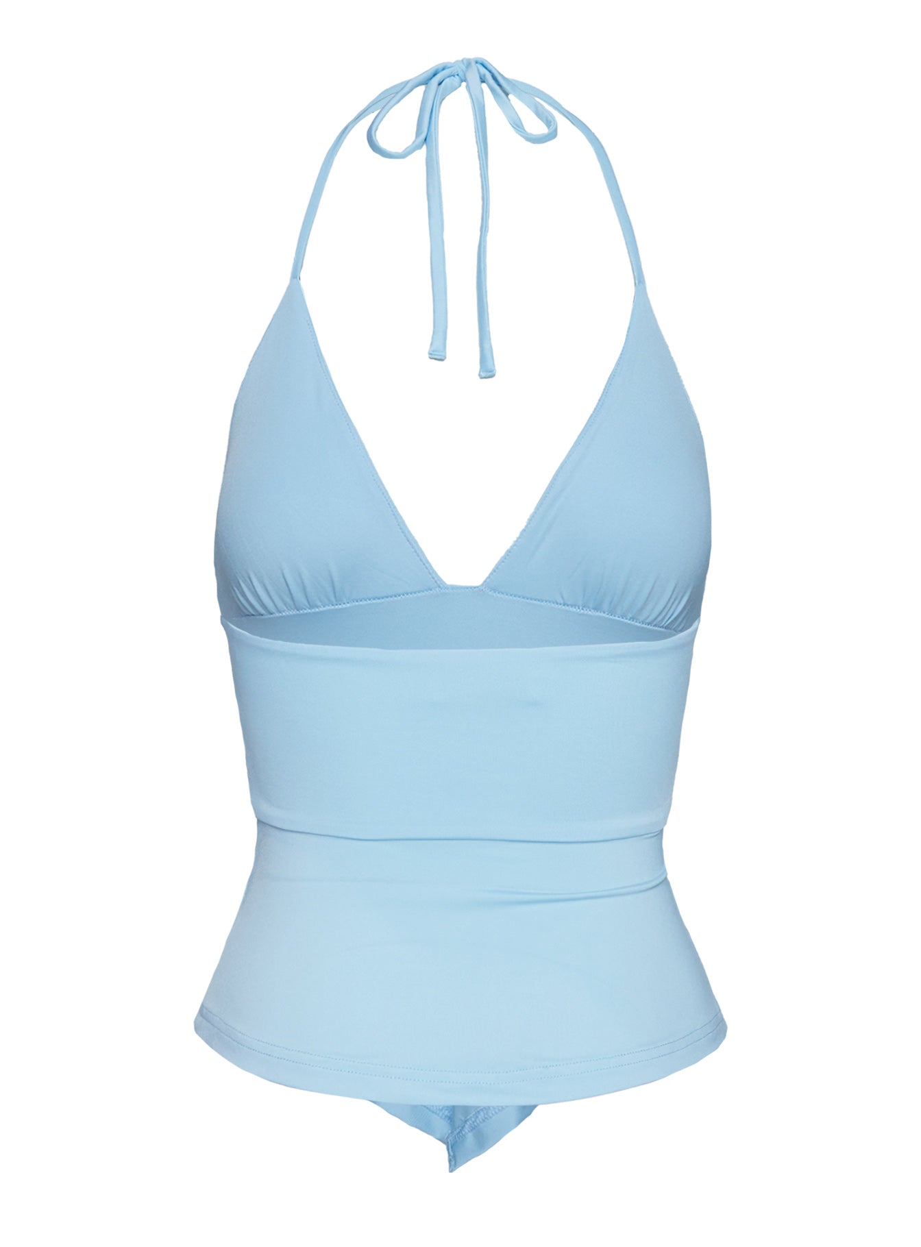 Averee Women's Halter Top - Soft Stretch Blue Tank Top for Summer, Beach, Yoga & Casual Wear