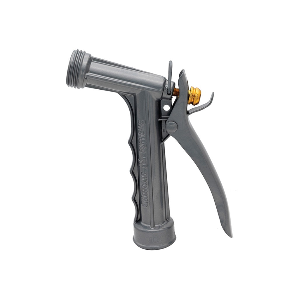 Gilmour Pistol Grip Garden Hose Nozzle with Threaded Front End - Heavy Duty Water Spray Nozzle for Gardening, Car Washing & Outdoor Cleaning (100°F Temperature Rated)