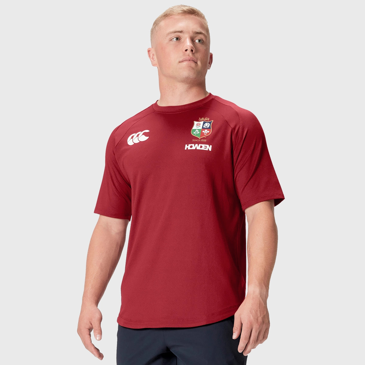 Canterbury British & Irish Lions Men's Everest T-Shirt - Red Rugby Jersey for Training & Match Day - Perfect for Fans & Players