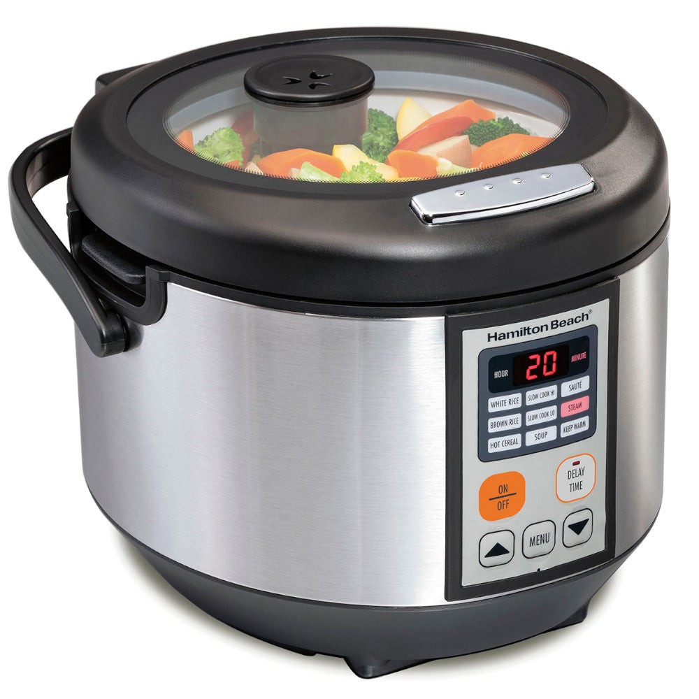 Hamilton Beach 4.5 Quart Digital Multi Cooker - Slow Cooker, Rice Cooker, Steamer & Food Warmer (37523) - Perfect for Family Dinners, Meal Prep & Entertaining
