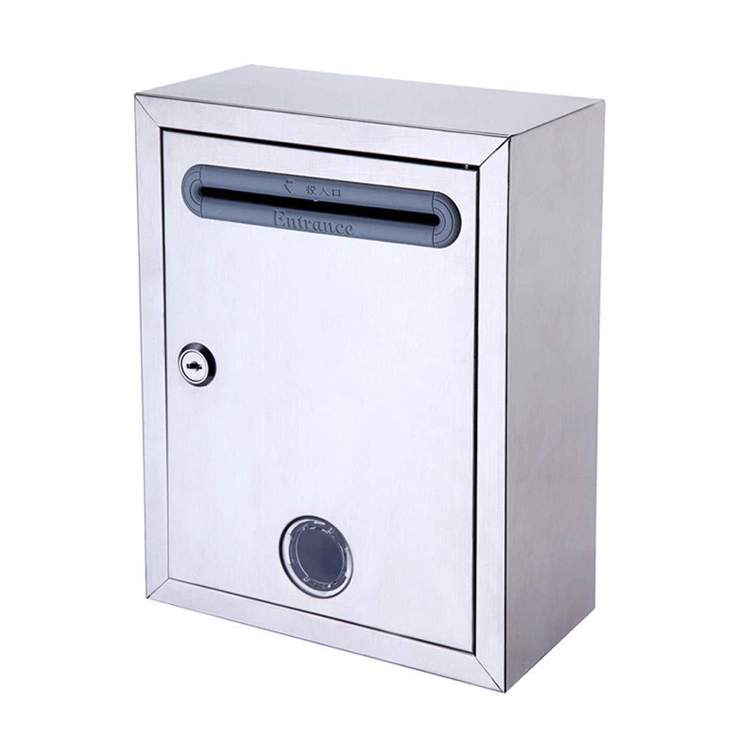 Stainless Steel Wall-Mounted Mailbox with Lock - Waterproof Letter Box & Suggestion Box for Home, Office, Apartment, School (Outdoor/Indoor Use)