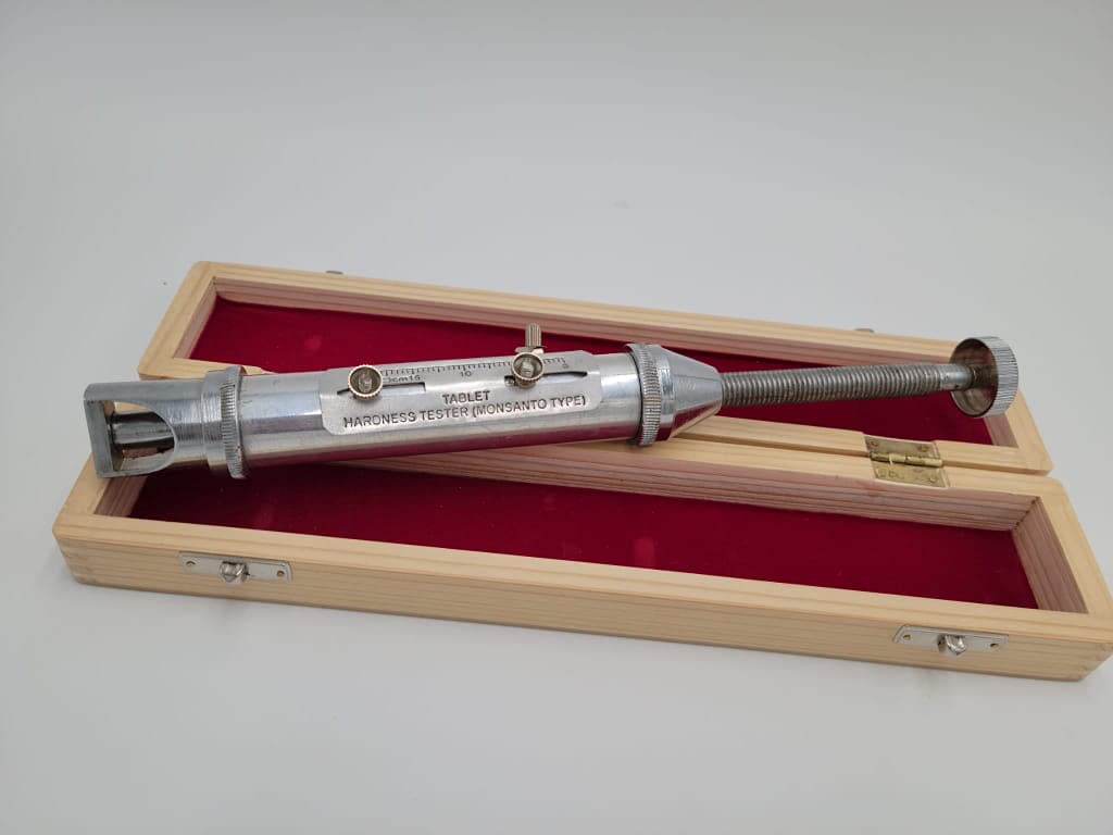Yantra Tablet Hardness Tester - Monsanto Type with Wooden Case | Pharmaceutical Lab Equipment for Quality Control Testing